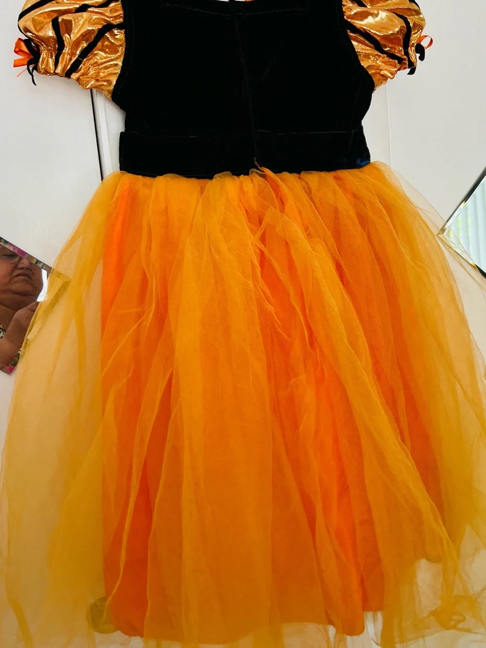 Kids Orange & Black Halloween Tulle Dress Costume size 2-3 years girls - Picture 2 of 5